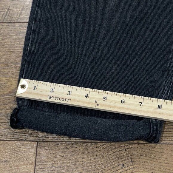 Triarchy Jeans Womens 31 Baggy Straight Ankle Crop Black Charcoal Wash Denim NWT - Picture 12 of 15